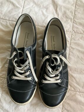 Josef Seibel Black and White Lace-Up Women's Sneakers
